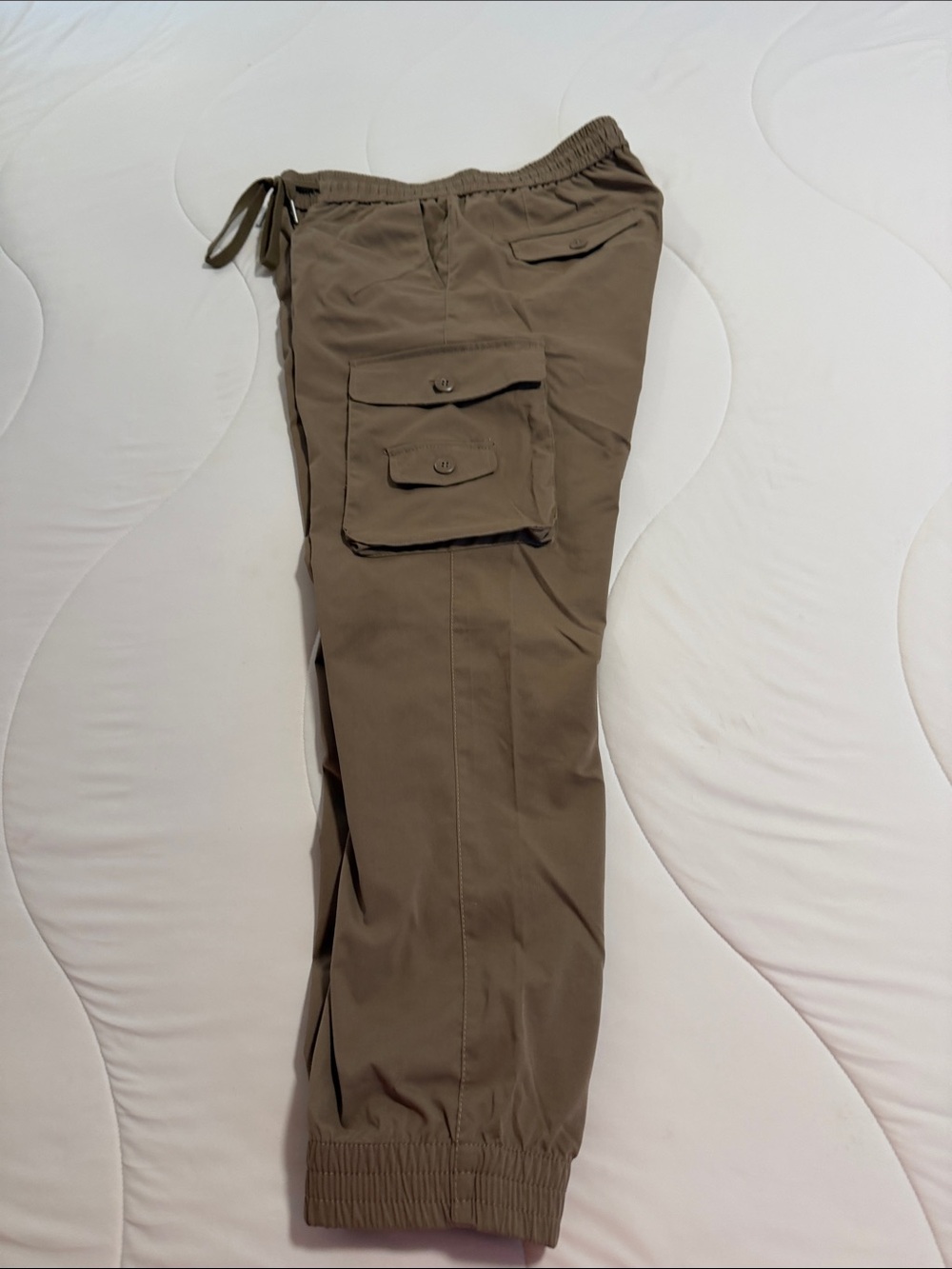 Men's Cargo Pants with Elastic Ankles in Olive - Picture 3 of 4